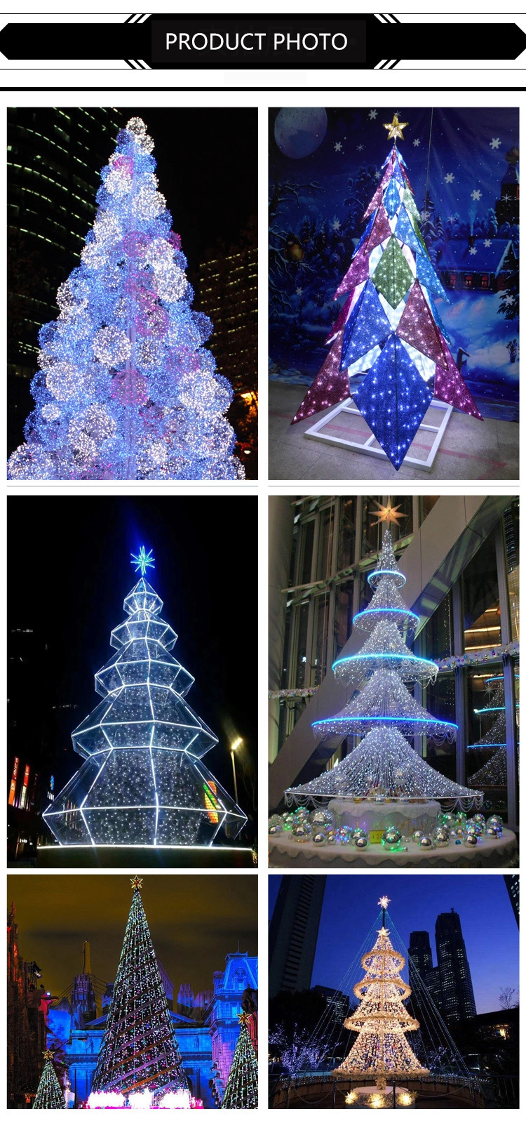 Wholesale Christmas Decoration LED Lighting Giant Artificial Big Christmas Tree